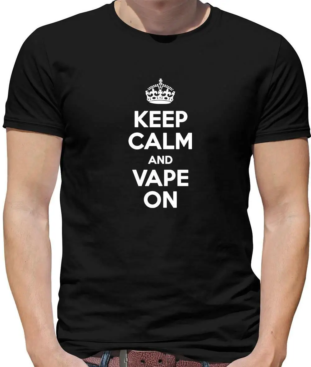 Мужская футболка Keep Calm Vape On - Vaping - E-Cigaratte - E-Cig Smoking