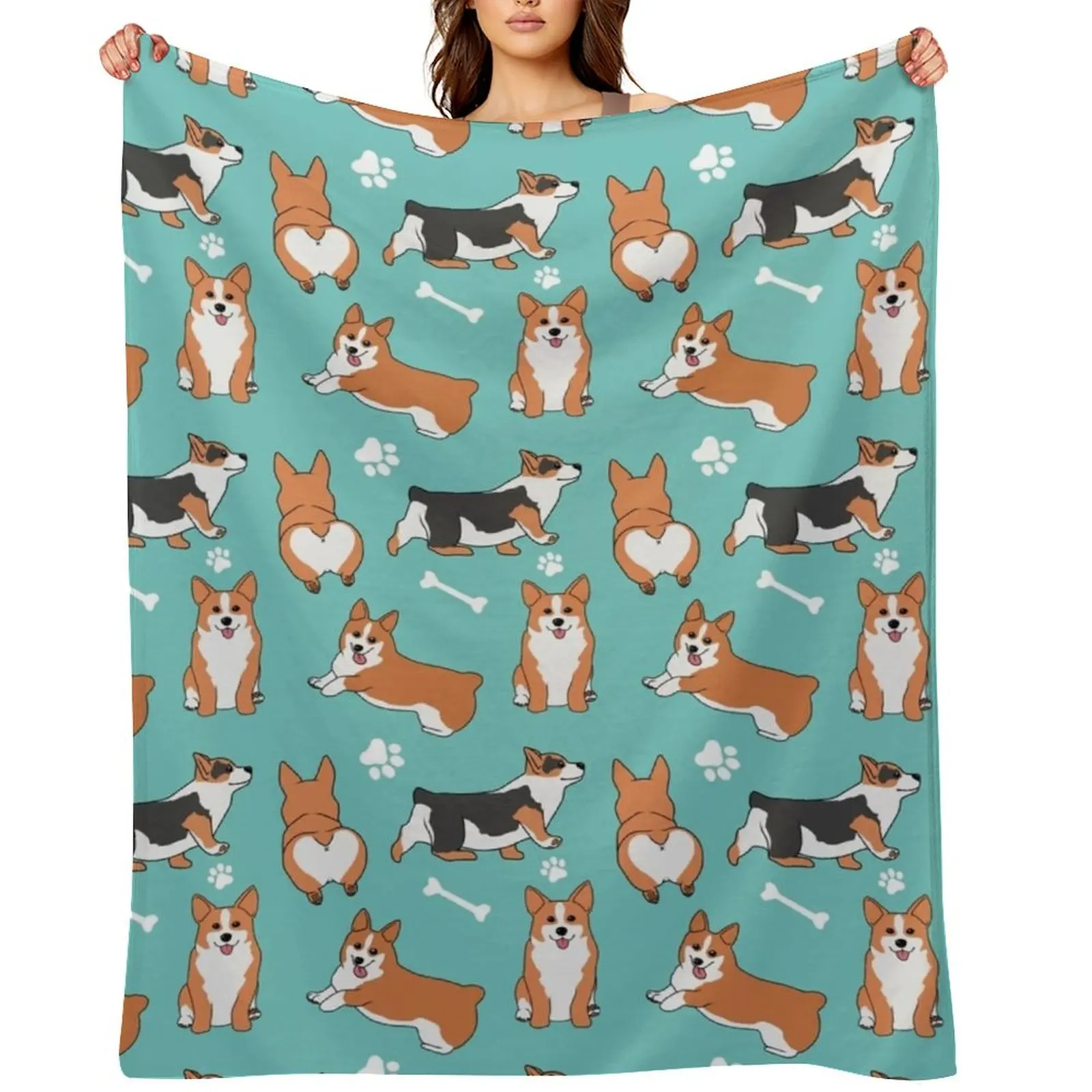 

Corgi Pattern Throw Blanket sofa bed For Baby Bed Fashionable Sofas Blankets