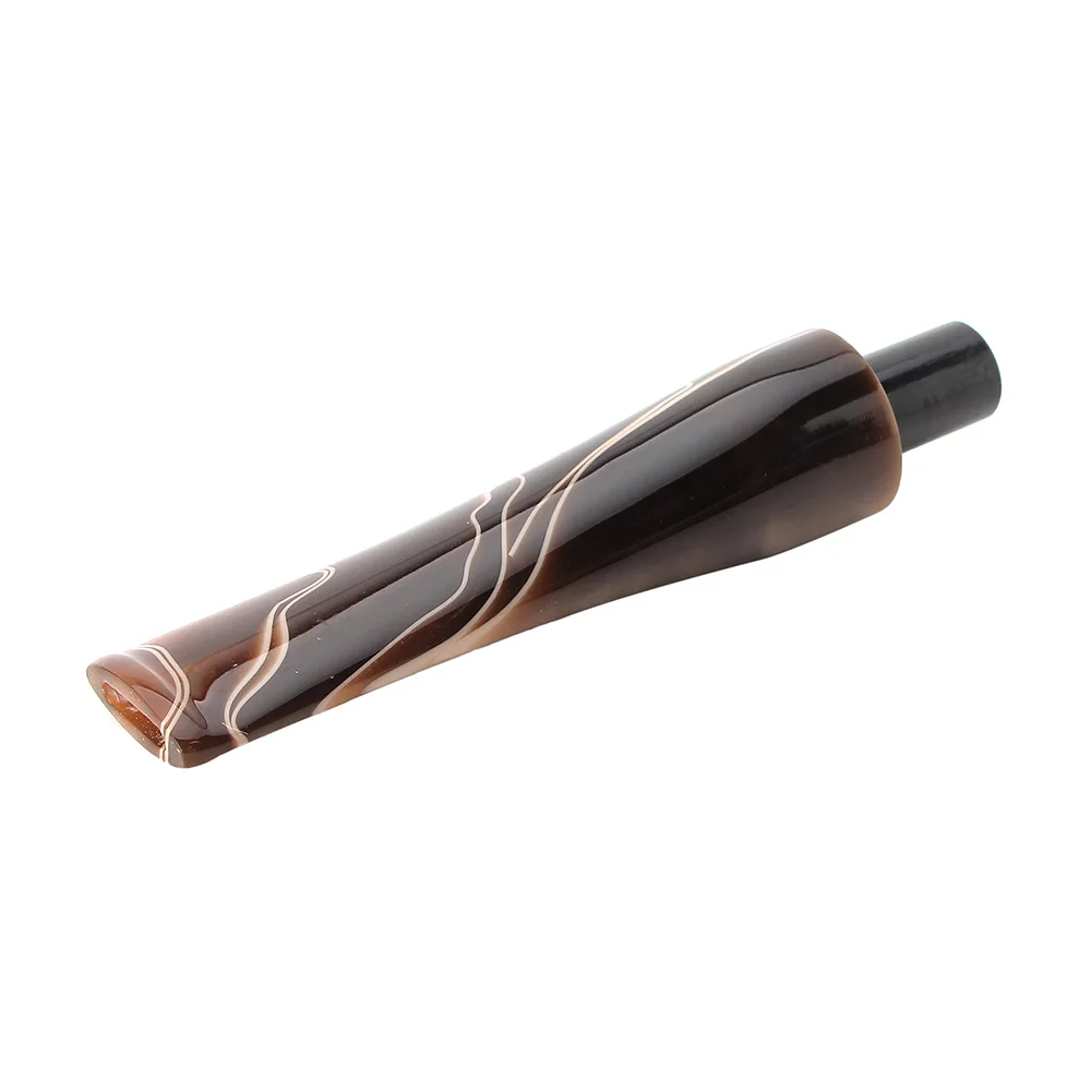 1pc tobacco pipe mouthpiece Brown acrylic pipe stem Curved or straight stem Tenon outer diameter 10.3mm Stem outer diameter 19mm