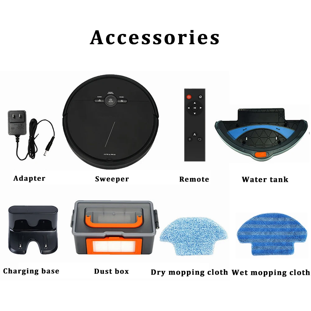 Inteligente Sem Fio Robô Aspirador, Carga Automática, Wi-Fi, Alexa, Google Área de Navegação no Mapa, Pet Hair Sweeper, 3600PA