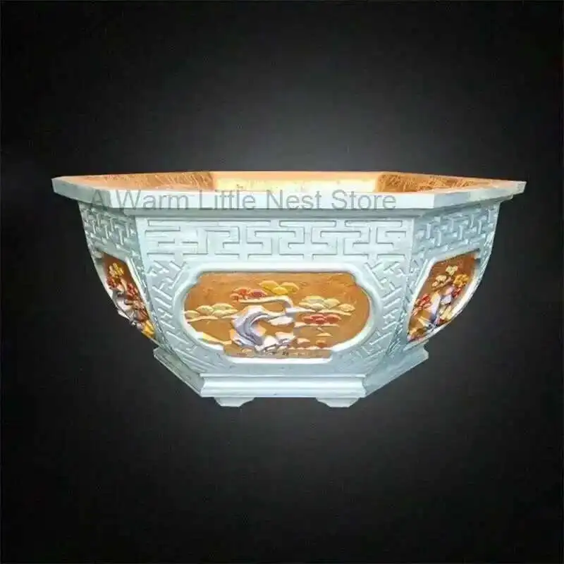 

European Cement Flower Pot Mold Creative Hexagonal Concrete Mold Thickened Plastic Model Homemade Large Bonsai Abrasive Tool Z
