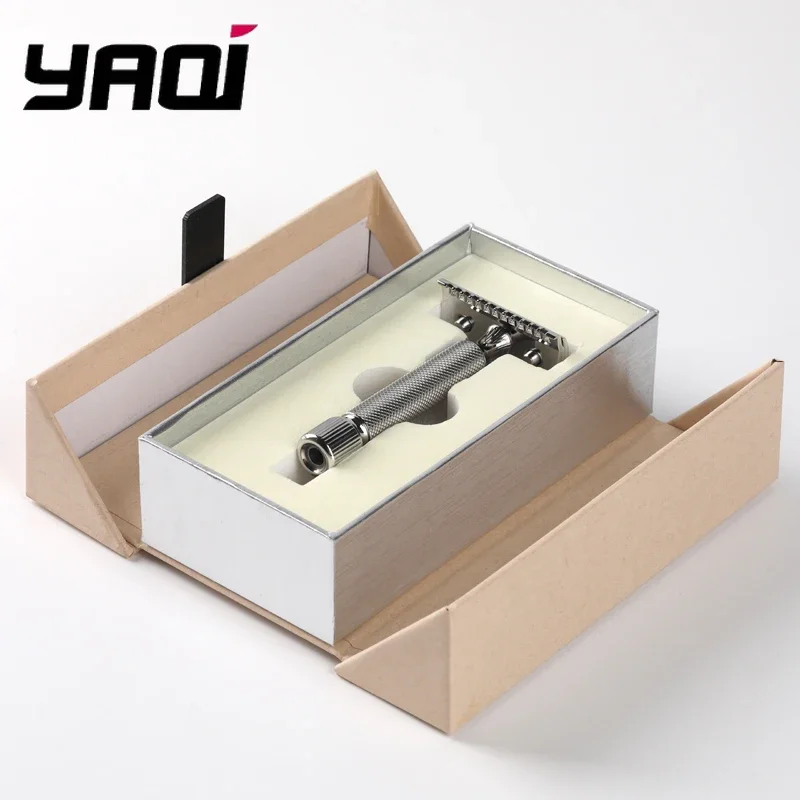 

YAQI BAENZIGER Stainless Steel Safety Razor - length 86mm 1.00mm gap High quality Professional Luxury Grooming Essentials
