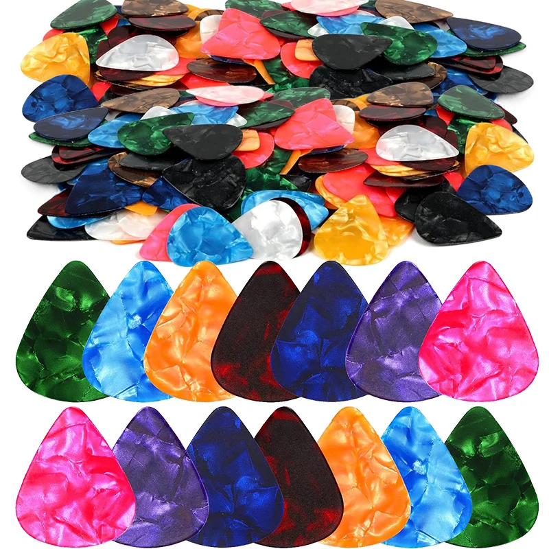 29/59PCS Guitar Picks Random Colors Thin 0.46mm Celluloid Style Triangle Plectrums Set for Acoustic Electric Bass Guitar TMZ