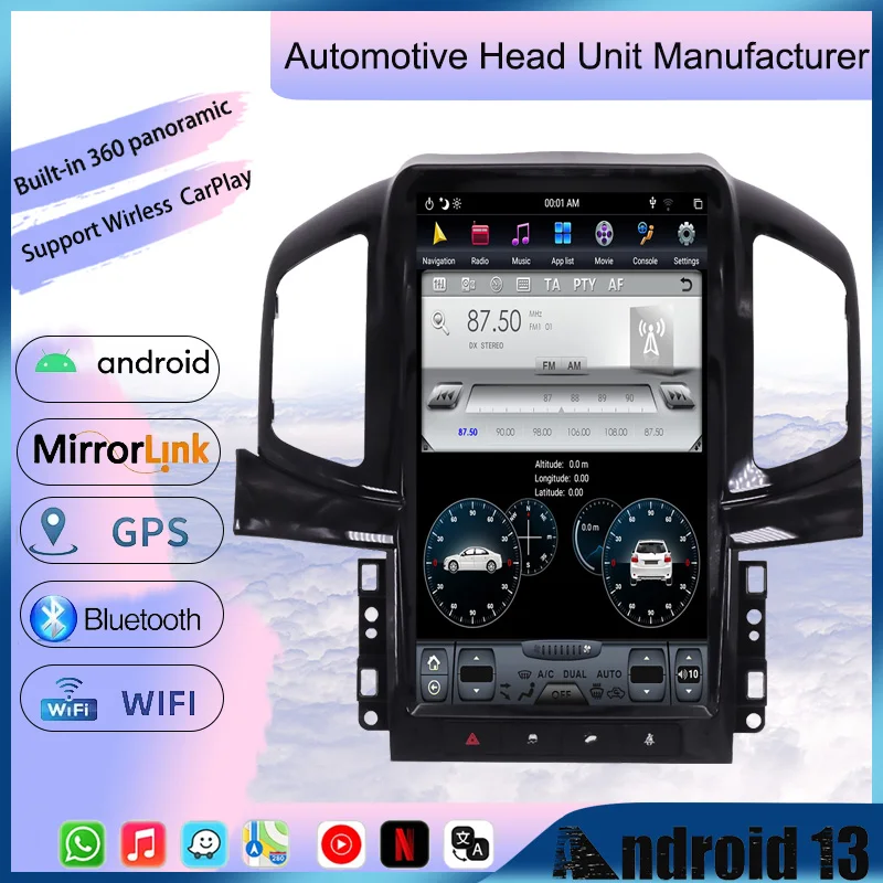 

Android 13.0 Car 13.6 Inch Multimedia Radio Player For Chevrolet Captiva 2013 2014 2015 2016 2017 Year GPS Navigation Carplay