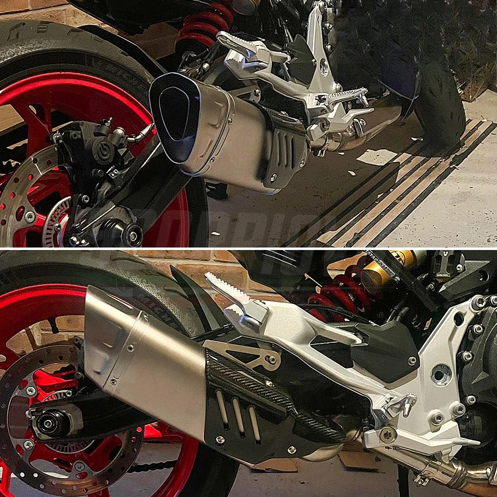 Universal Motorcycle Exhaust Pipe Cover, Oblique Four-Corner Imitation Carbon Fiber for CBR650/Z900/R3/R6/MT09/K10