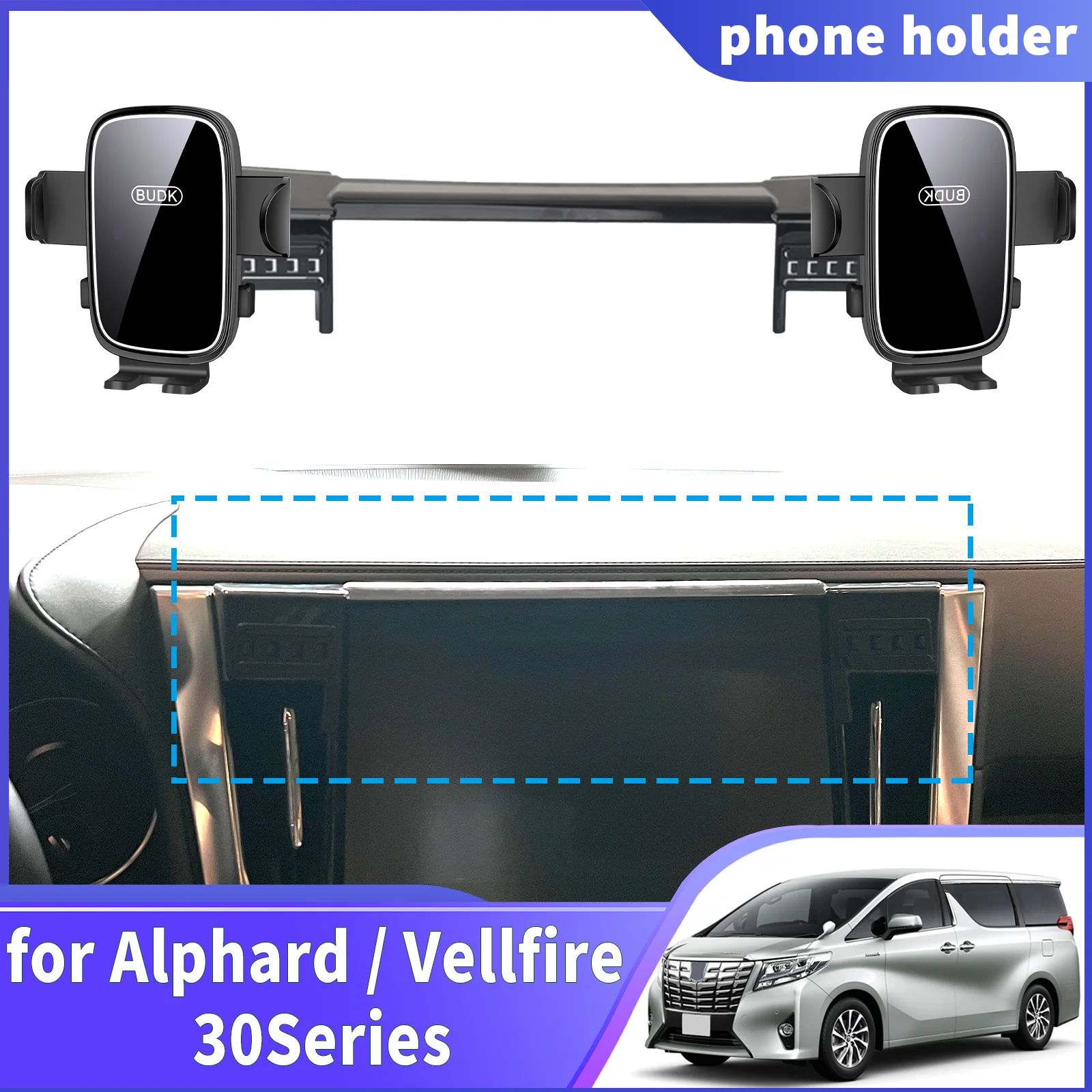 

fit for Toyota ALPHARD Vellfire 30 Series AH30 Navigation Phone Holder Mount Customized Car accessoires