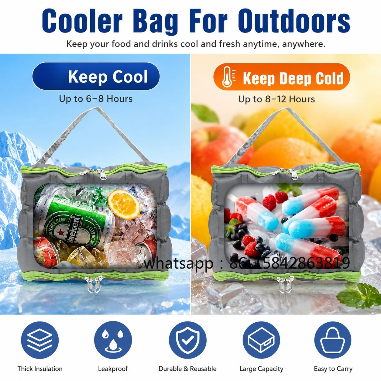 Portable Self-Priming Cooling Ice Box Outdoor Mini Fridge Breast Milk Bento Cooler Bag Summer Refrigerated Pack