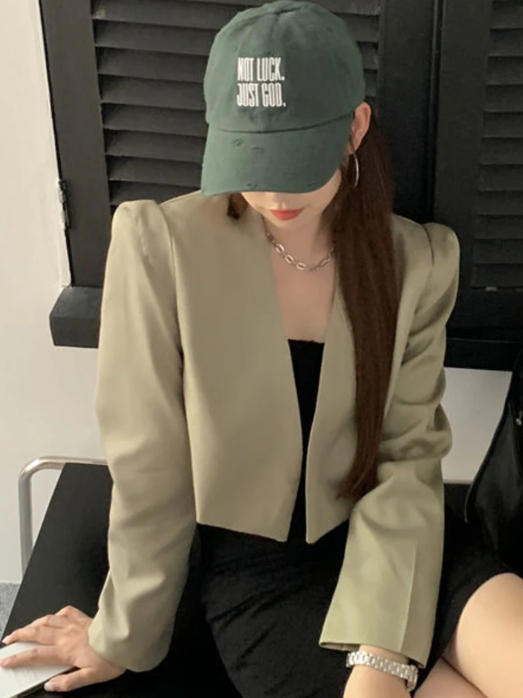 Blazer donna elegante moda semplice solido autunno casual capispalla tutto-fiammifero design tenero stile coreano ufficio donna accogliente basic