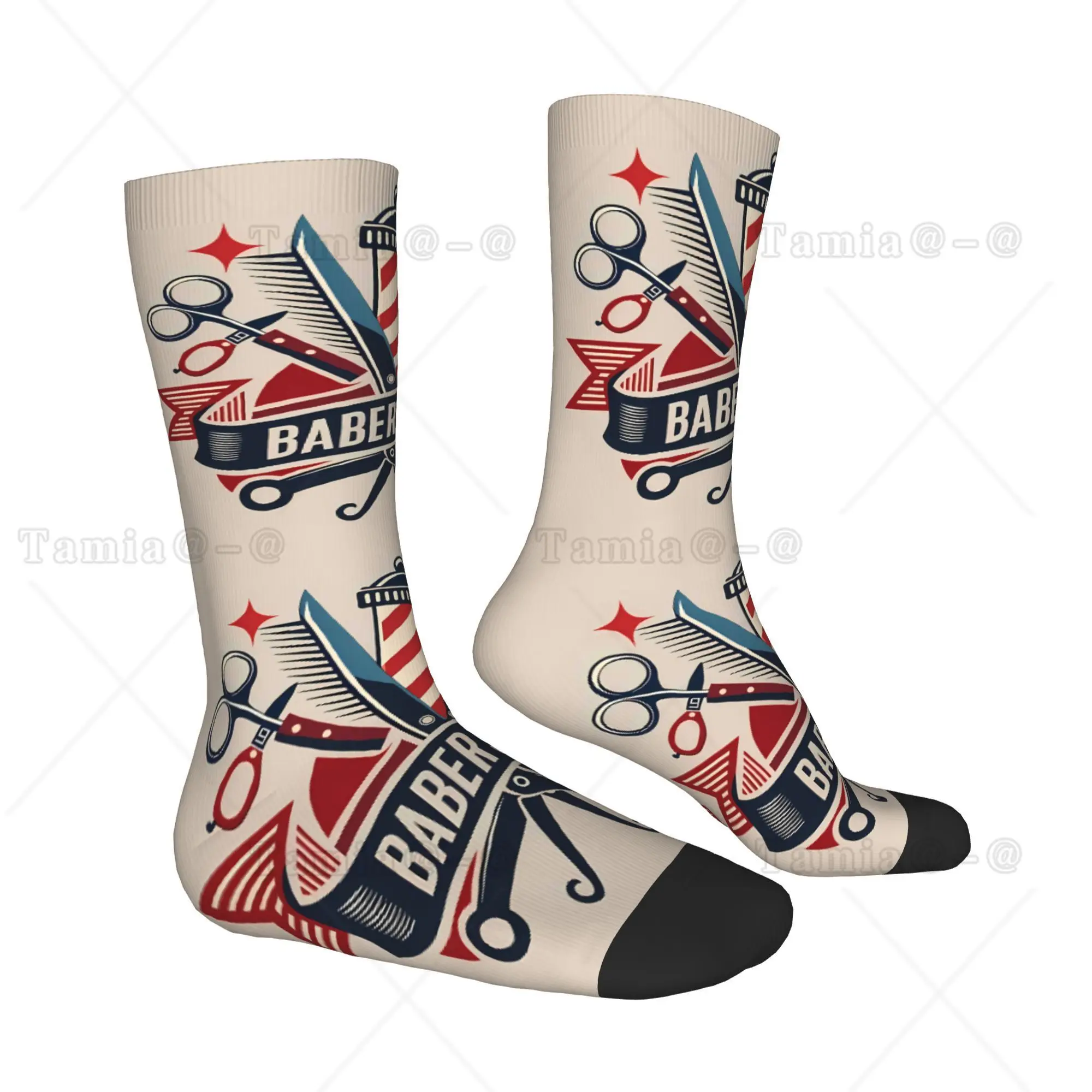 Носки для парикмахерской с принтом, мужские модные полиэстеровые носки