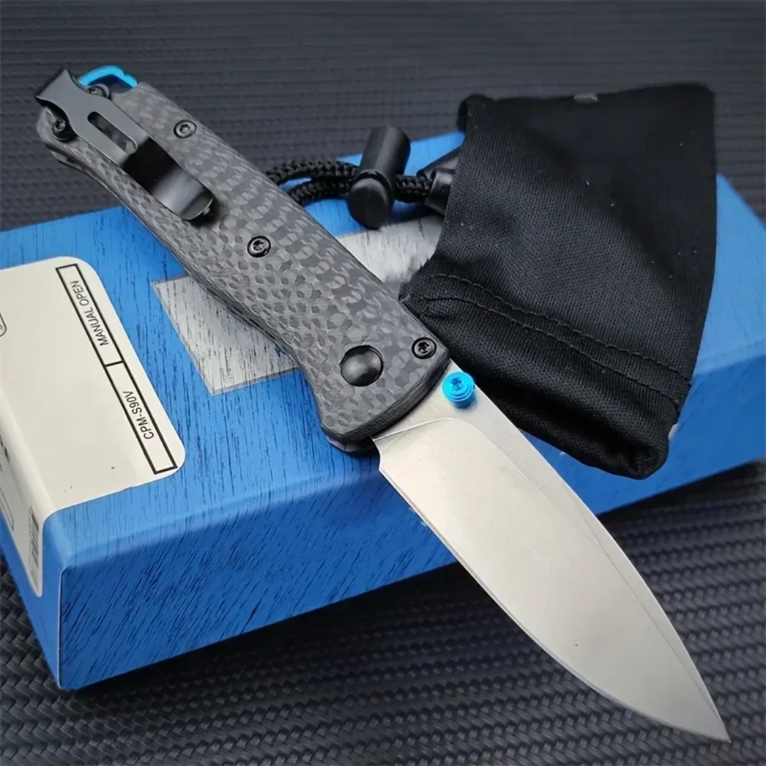 Mini Folding Knife Carbon Fiber Handle Outdoor Camping Pocket EDC Tools with Portable Pocket Clip Hunting Fishing Knife