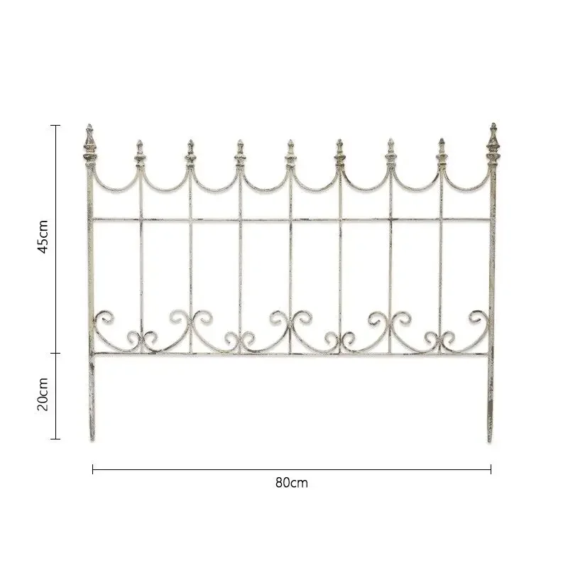 Decorative Spearhead Boarder Fence, Iron Vintage Garden Plant Cages and Supports, Climbing Vine Frame