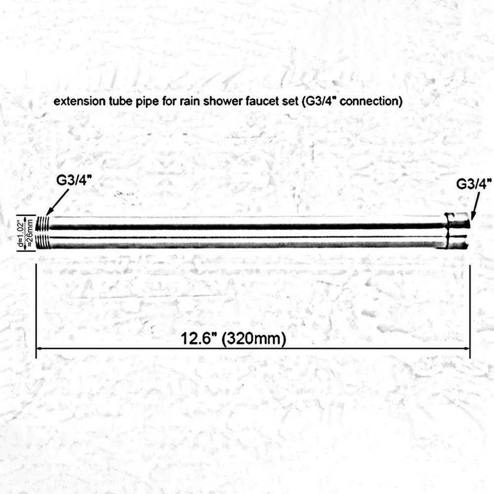 (G3/4 ") Chrome Runde Badezimmer Dusche Wasserhahn Rohr Extension Tube Bar Lba705