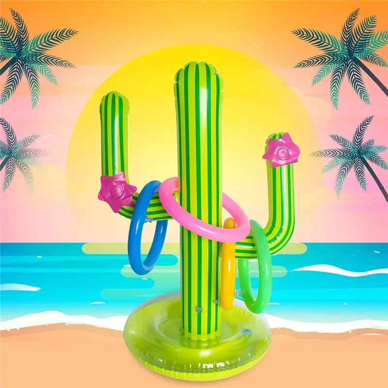Schwimmen Ring Pool Sommer PVC Kaktus Aufblasbare Spielzeug Strand Werfen Party Spiel Wasser Spielzeug Outdoor Schwimm Liefert Aufblasbare Spielzeug
