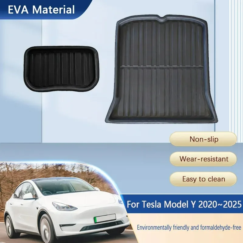 

Car Trunk Cargo Liner For Tesla Model Y 2020-2025 Anti-Slip Rear Box Upper Lower Mat Storage Tray Automobile Interior Accessorie