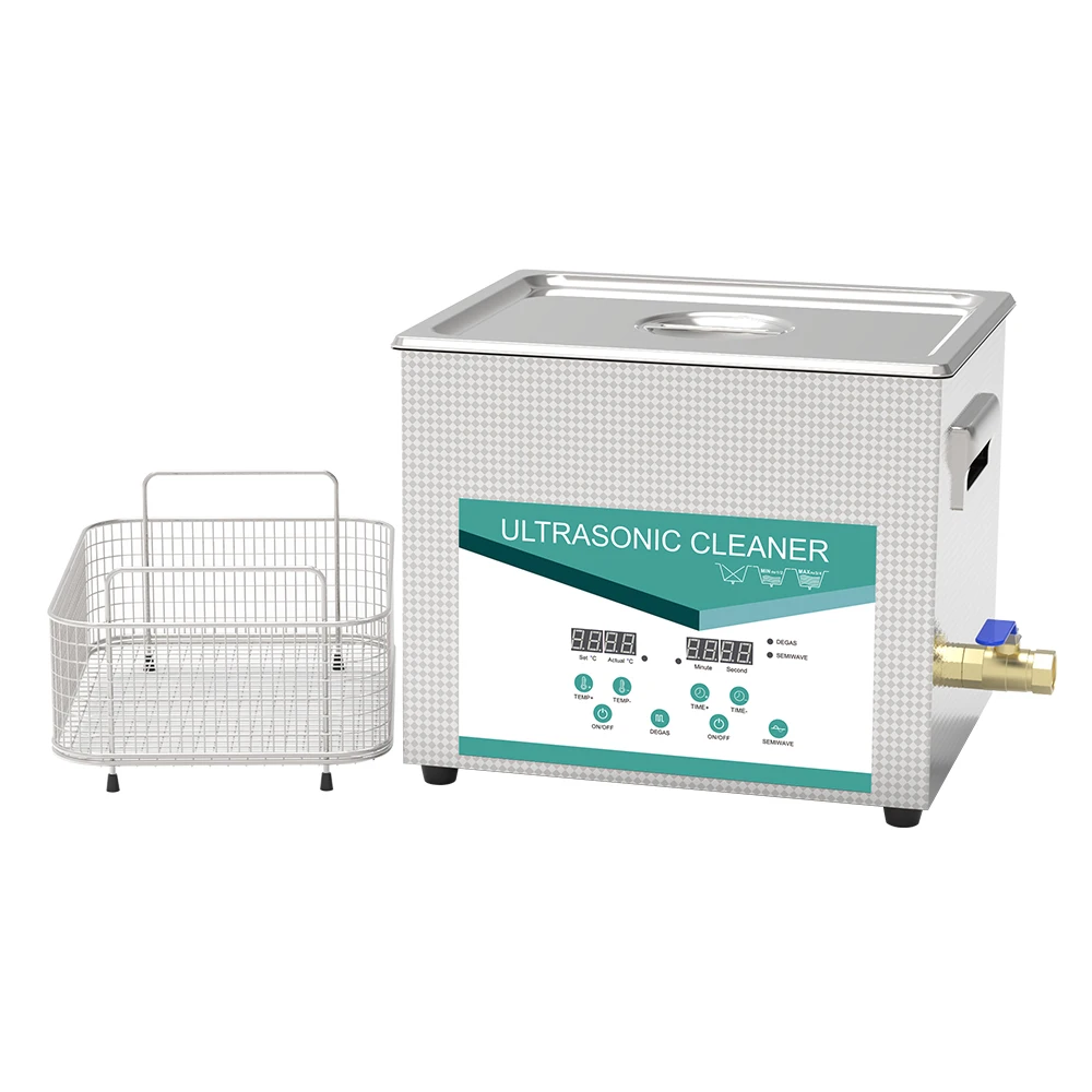 

For metal hardware parts washing tabletop 10L ultrasonic cleaner 240W ultrasound heater 300w semi wave degas function