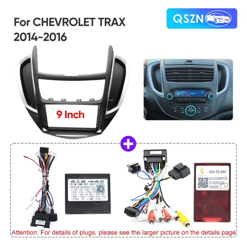 

Для CHEVROLET TRAX 2014-2016 LHD RHD 9-дюймовый автомобильный мультимедийный радиорамка, лицевая панель, монтажный кронштейн для приборной панели, адаптер, декодер
