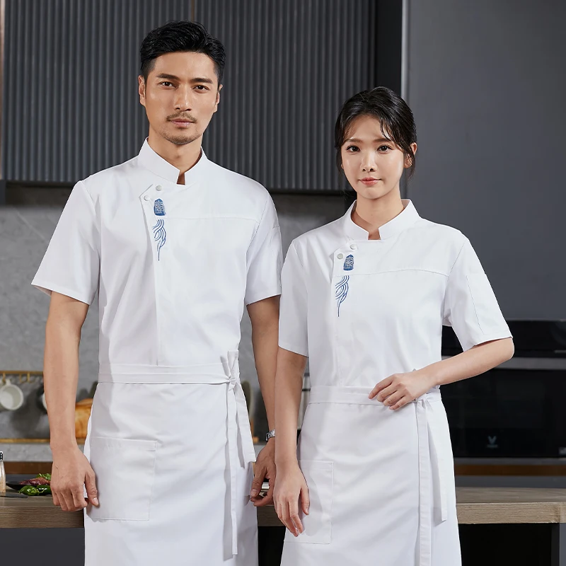 Pizza Chef Uniform Hotel Küche Shirt Restaurant Koch Kleidung Food Service Koch jacke Sommer Cafeteria Overalls Mantel