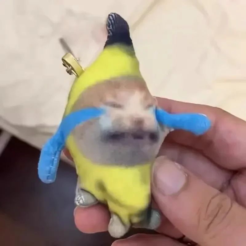 2023 New Creative Banana Cat Plush Pendant Cute crying Banana Cat Happy Cat Fun Key Chain Pendant Doll Accessories Gift Craze