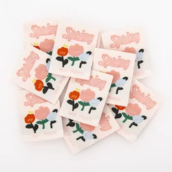 25PC floral fabric with foundation patch hand-made cloth label