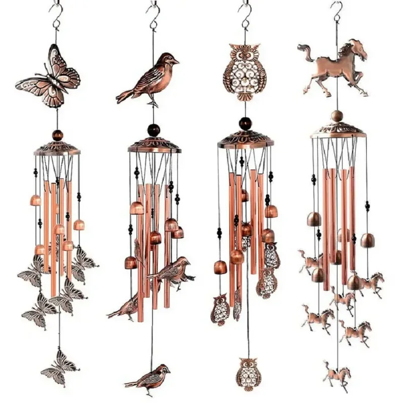 Charming Melody Wind Chimes Garden Outdoor Hanging Chapel Home Decor Yard Butterfly Horse Hanging Vintage Artistic Wind Chime