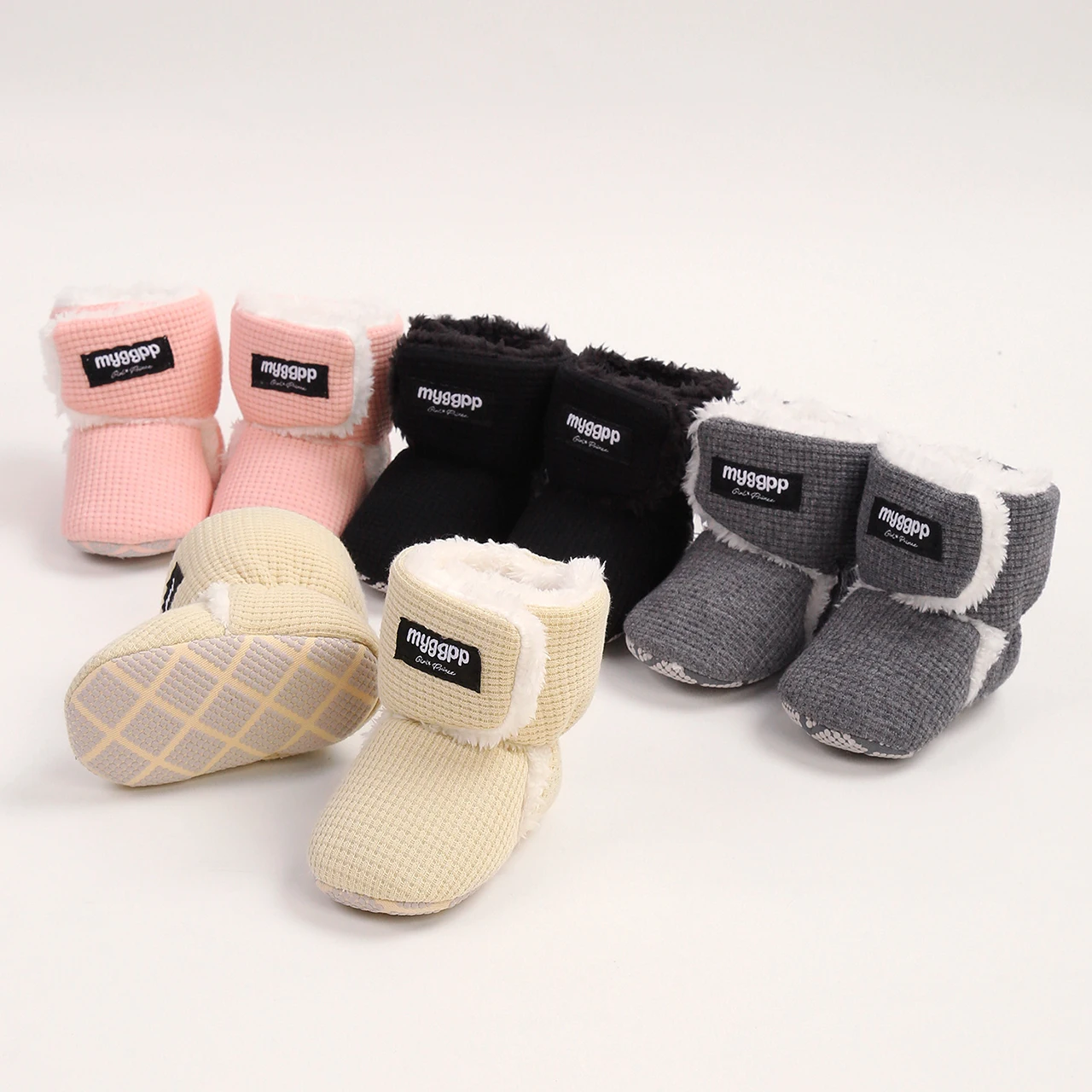 Winter Baby Mid-calf Snow Boots Thicken Plush Infant Warm Shoes Indoor Anti-skid Soled Newborn First Walkers 0-2Y Kids Footwear