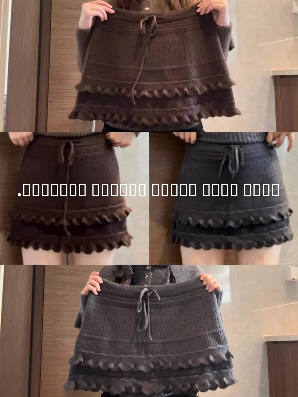 

Деревянная вязаная юбка женская с высокой талией А-силуэта, короткая, осенне-зимняя, новая, повседневная, для работы и отдыха