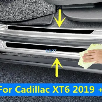 For Cadillac XT6 2019 2020 20221 2022 Car Styling Stainless Steel Door Sill Panel Scuff Plate Kick Step Trims Protector Covers