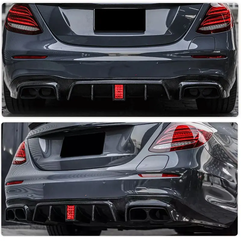 Car Rear Bumper Diffuser Lip Spoiler for Mercedes-Benz E Class W213 E350 E43 E63 AMG 4-Door 2016-2018 Rear Diffuser Body Kit