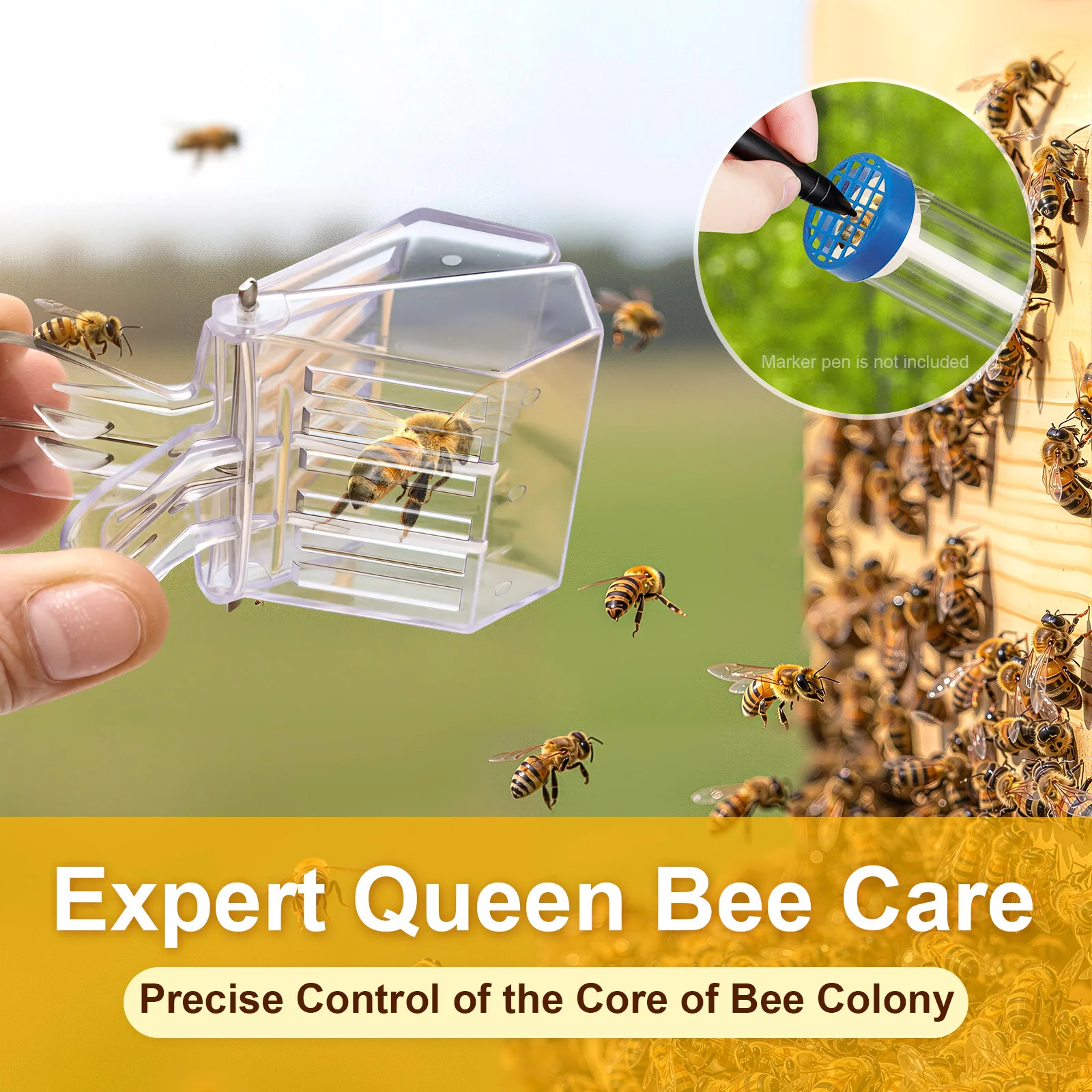 7-teiliges Imkerei-Set mit Manueller Rauchpistole, Edelstahl-Imkerei-Zubehör-Kit für Professionelle Imker und Amateure – Detail 4