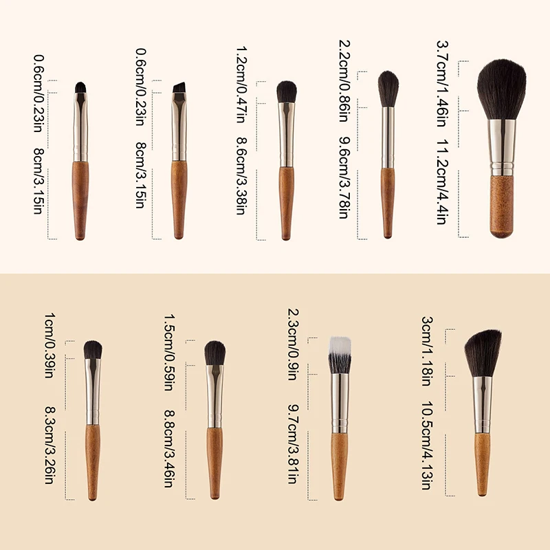 9Pcs/Set Mini Makeup Brush Set Portable Travel Cosmetic Brushes Kit Eyeshadow Foundation Powder Brushes Beauty Makeup Tools