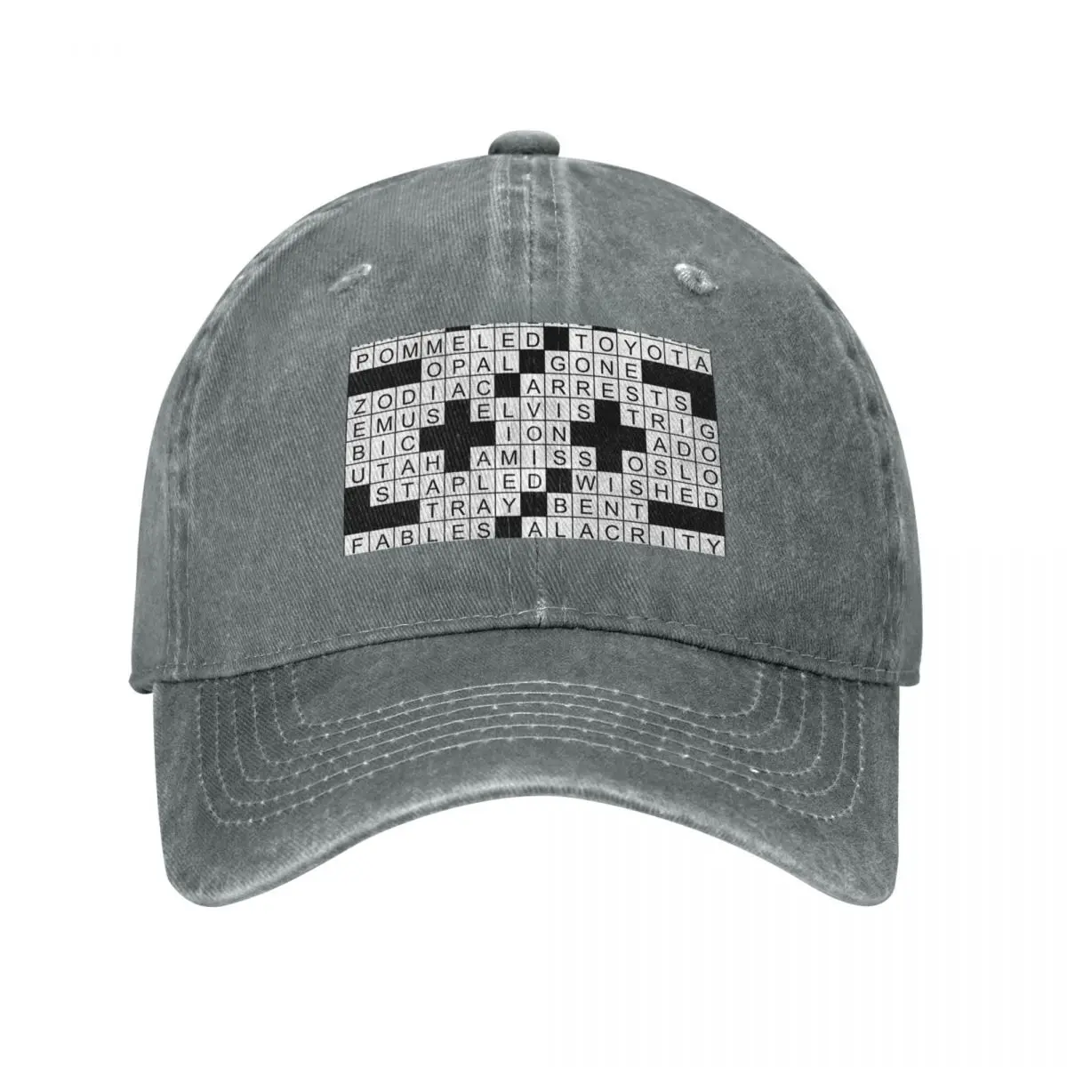 Crossword Puzzle Page with Solutions Baseball Cap sun hat Anime Women Caps Men's