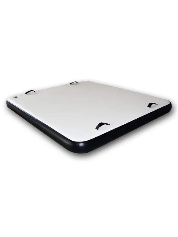 المبيعات الساخنة نفخ منصة المياه قارب عائم catamaran ، سلك رسم وسادة هوائية قارب مسطح ، منصة تعويم الصيد ، صافي castin