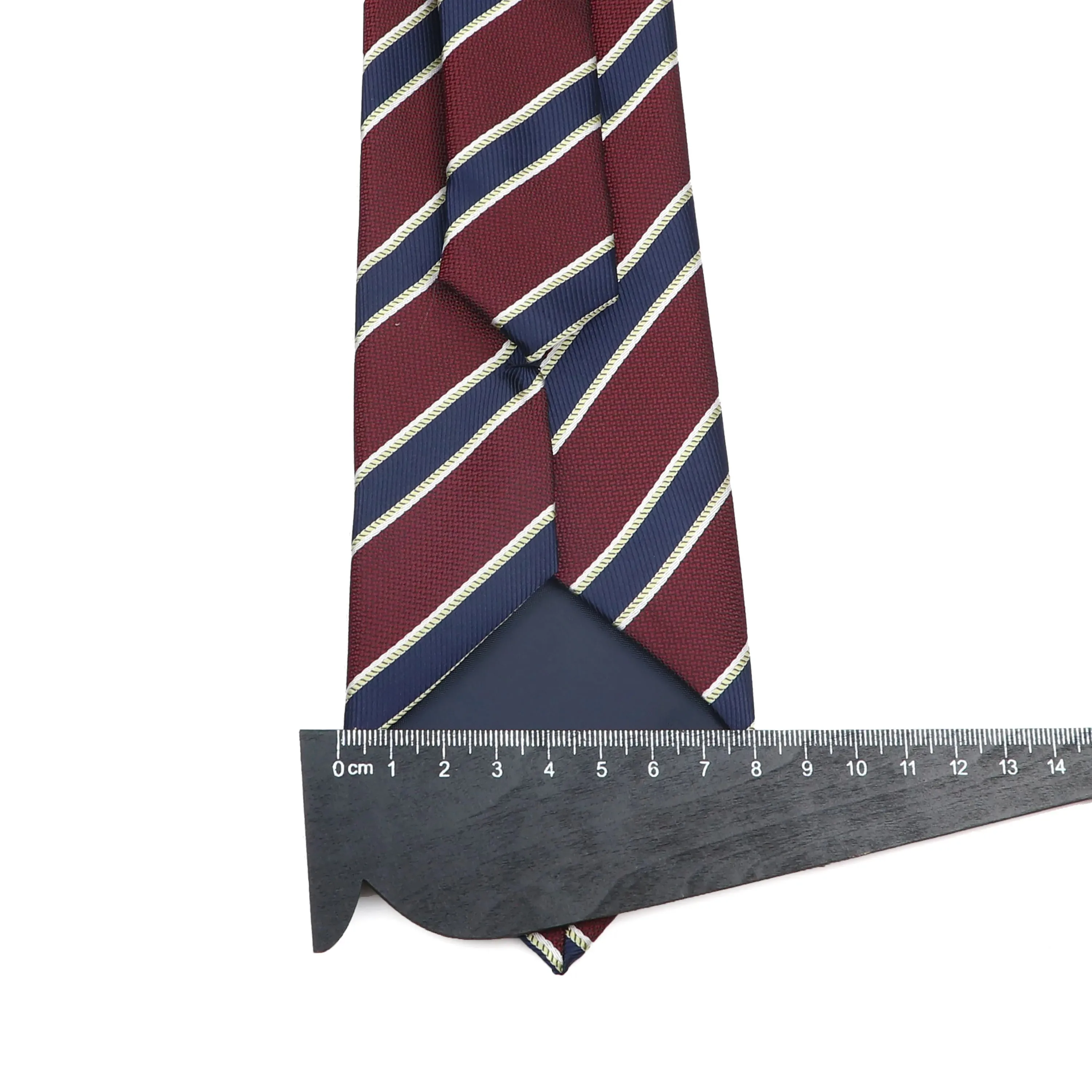 Men's Polyester 8cm Ties Vintage Navy Blue Striped Paisley Pattern Jacquard Weave Necktie Business Wedding Party Accessory Gift