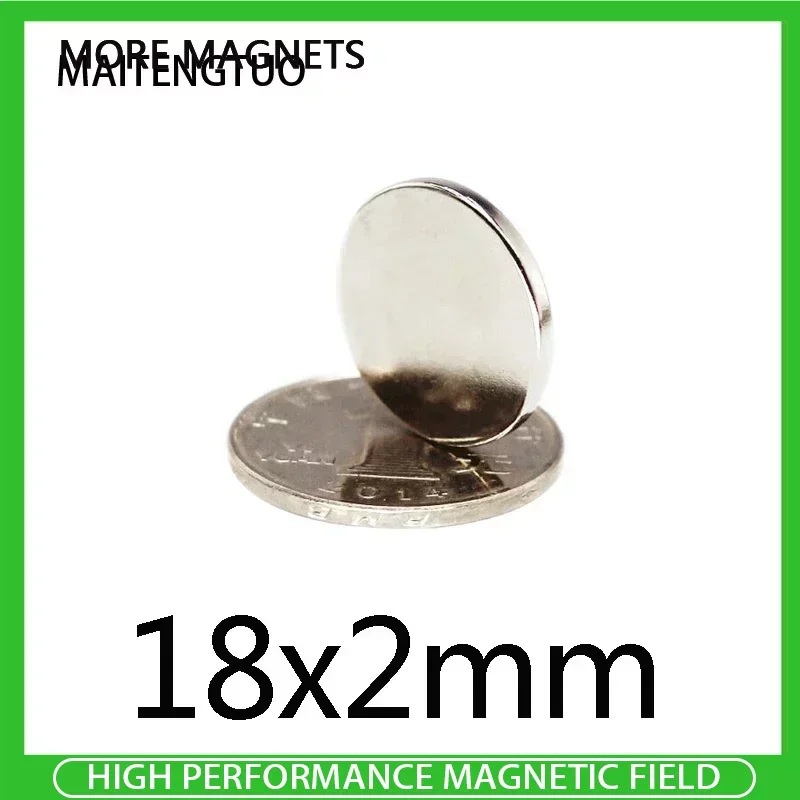 5 ~ 100 pz 18x2 sottile neodimio magnetico Super forte 18mm x 2mm potenti magneti permanente piccolo magnete rotondo 18*2mm