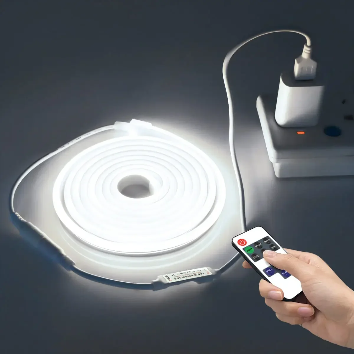 DIY Cuttable Neon Strip Light USB 5V With Dimmable 11-Key RF Remote Controller Flexible IP65 Waterproof For Kitchen Bedroom Wall