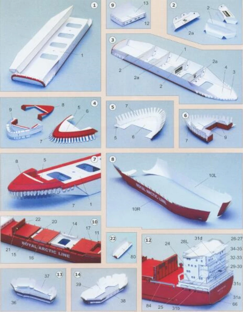 1:400 Danish Container Ship Mary Arctica Paper Model Ship Handmade DIY Paper Model Fan