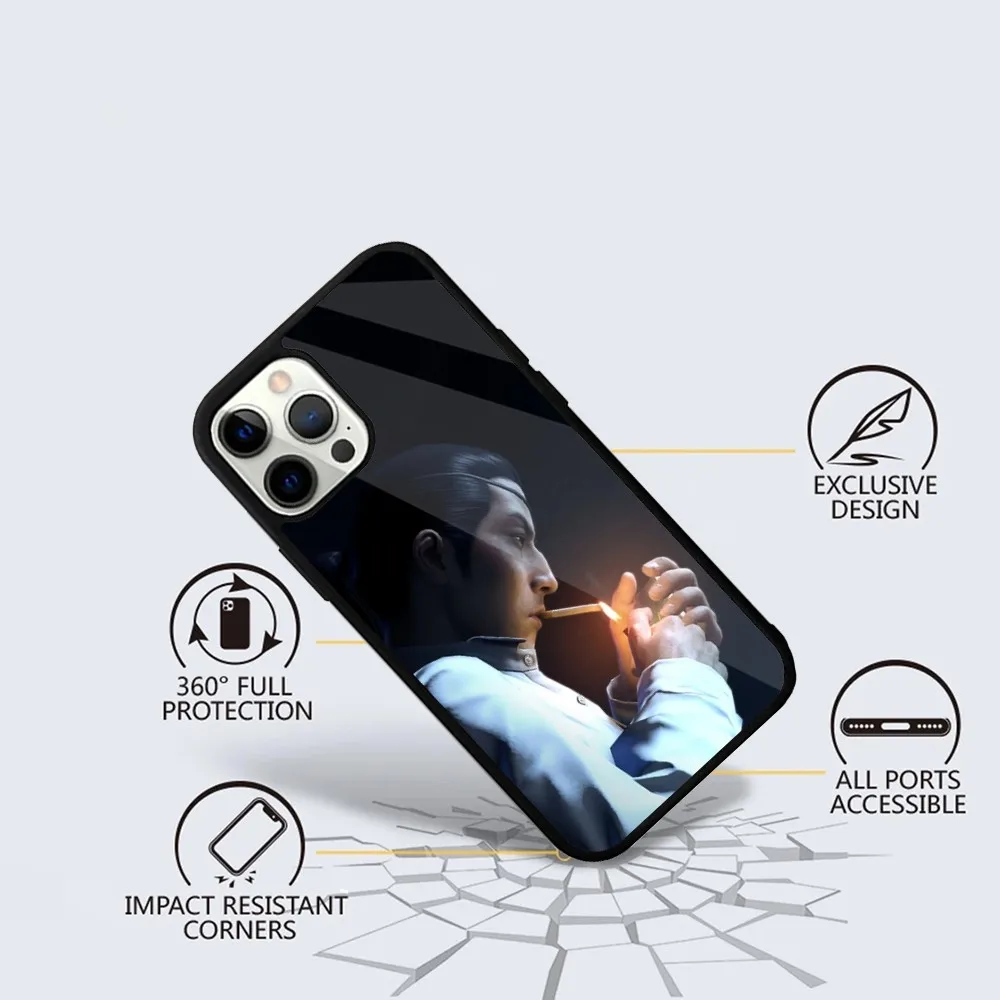 Japanese Game Yakuza Kiryu Dragon Phone Case For iPhone 16,15,14,13,12,11,Plus,Pro,Max Mini Magsafe Magnetic Wireless Charging