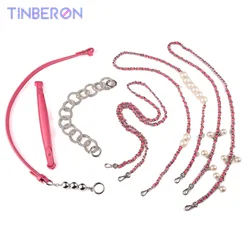 TINBERON 8 Style Bag Straps borse di marca accessori cinturino da polso a mano con strass tracolla a catena con perle in pelle rossa rosa