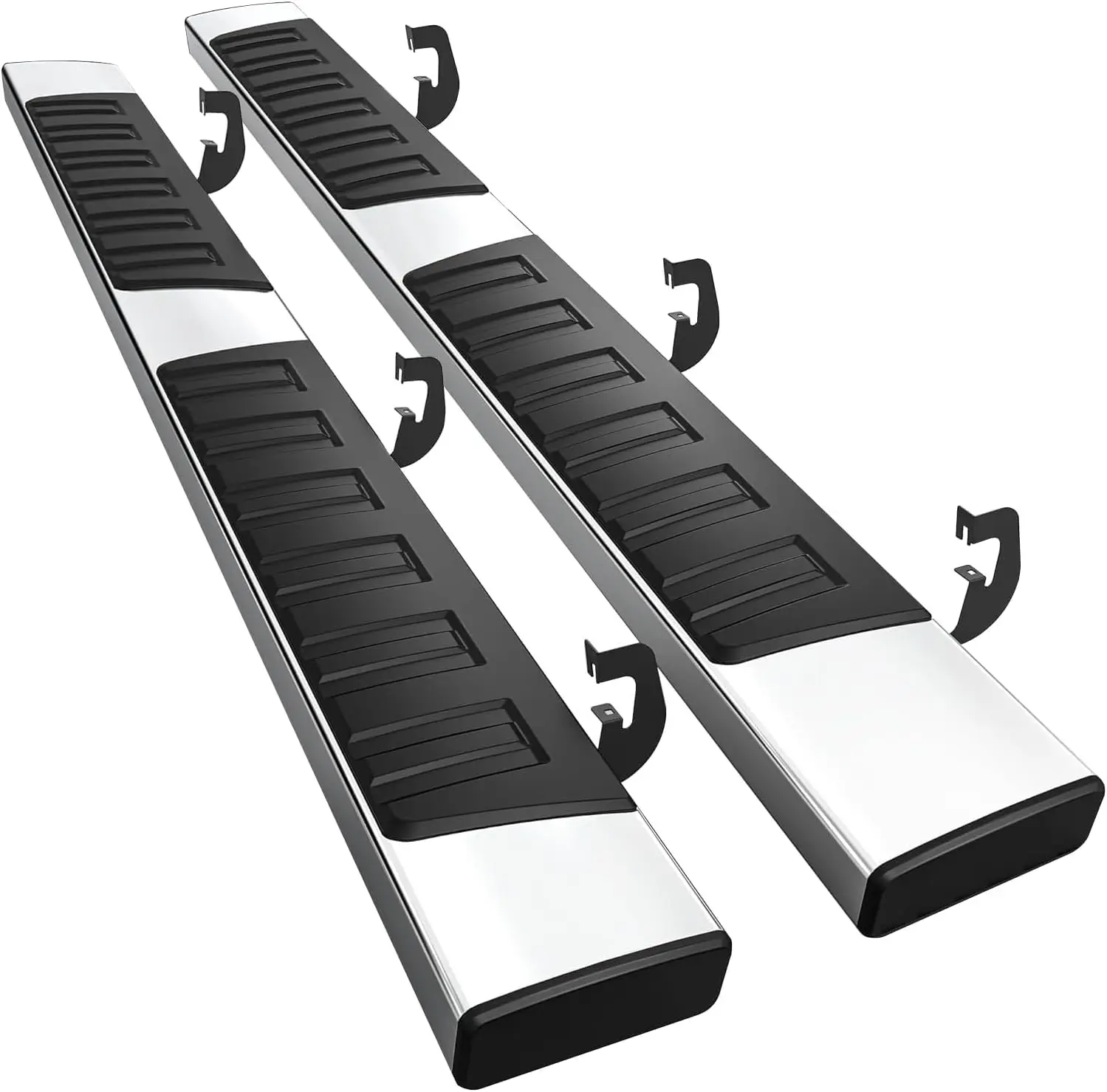 6 Inches Running Boards for Double Cab Chevy Silverado/GMC Sierra 2007-2019, Stainless Steel, Side Steps Rails for Trucks