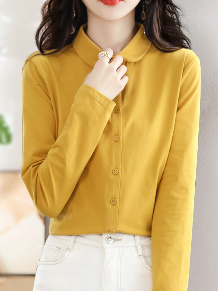 6 Colors Shirts Women Harajuku Vintage Classic Temper Office Lady Tops All-match Gentle Pure Casual Korean Style Clothes Mujer