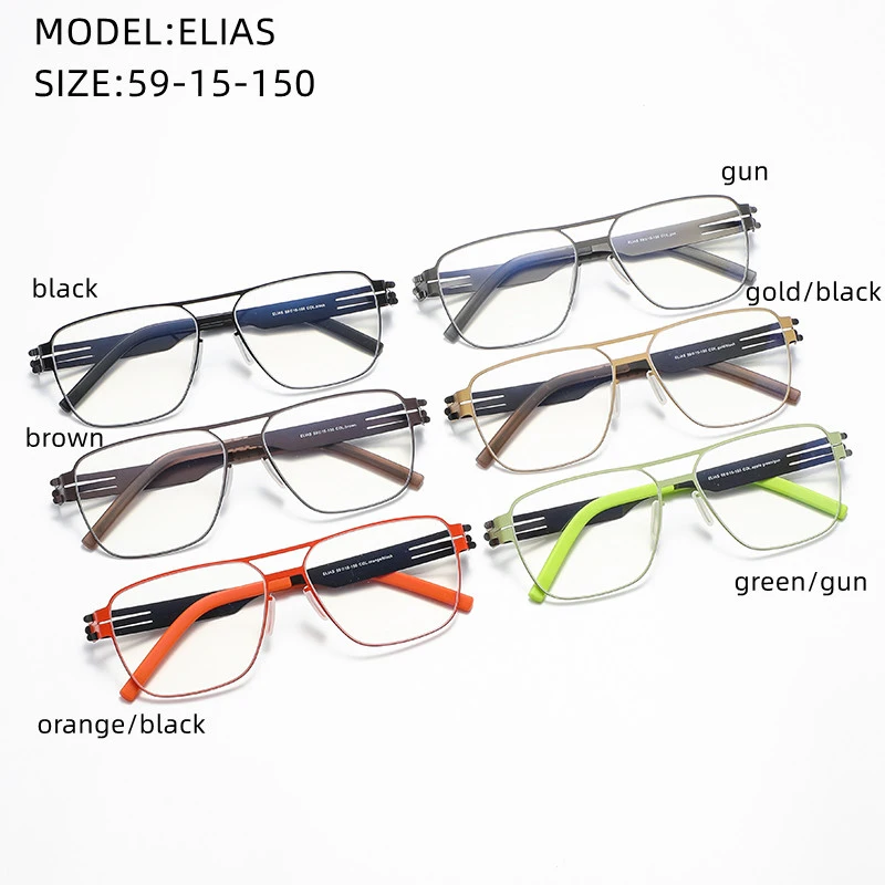 

ELIAS-1 Германия дизайнерские оправы для очков мужские супертонкие авиационные очки из нержавеющей стали в стиле ретро женские оправы для очков для чтения