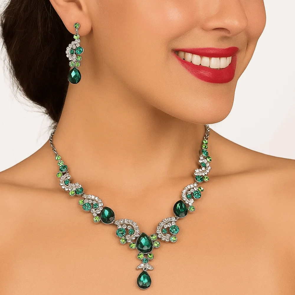 

Shiny Water Drop Bridal Jewelry Sets Adjustable Aesthetic Exquisite Jewelry Sets Sweet Charm Handmade