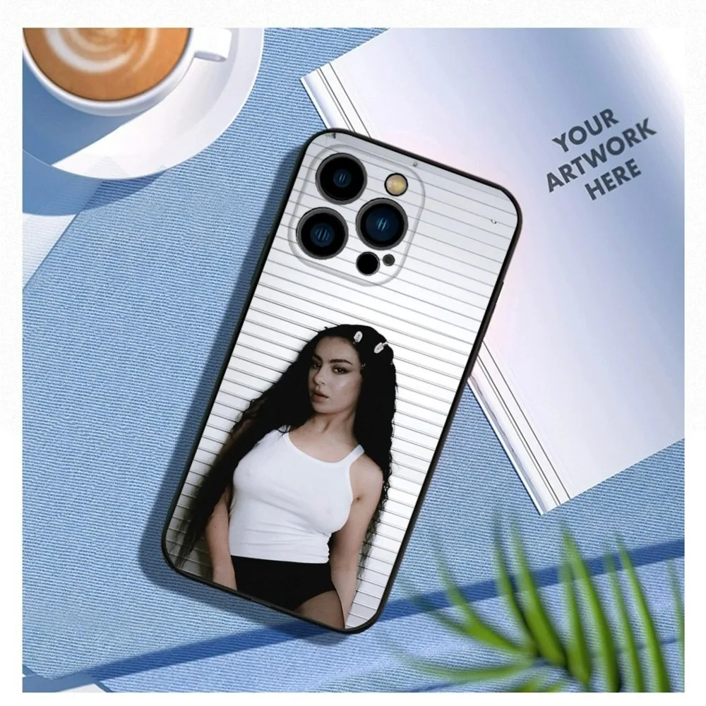 Singer C-Charli XCX BRAT Phone Case For iPhone 16,15,14,13,12 Mini 11 Pro XR,X,XS,MAX 7,8 Plus Silicone Cover Soft Black