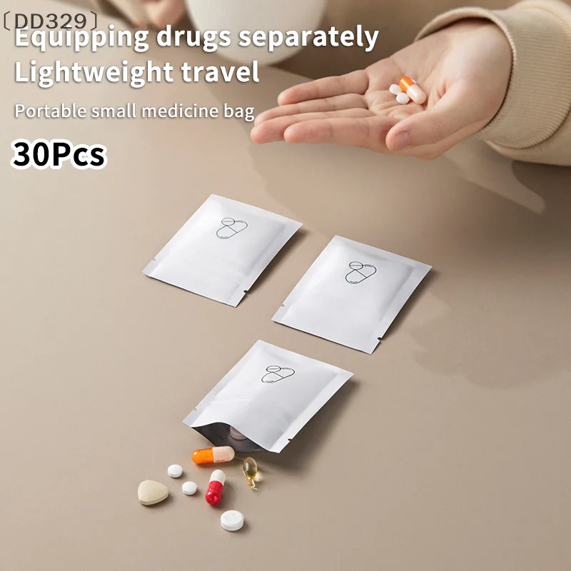

뷰DD329 август 330 шт. Мини-дозаторы для таблеток Портативные самозапечатывающиеся водонепроницаемые сумки для хранения Утолщенная сумка для лекарств из алюминиевой фольги