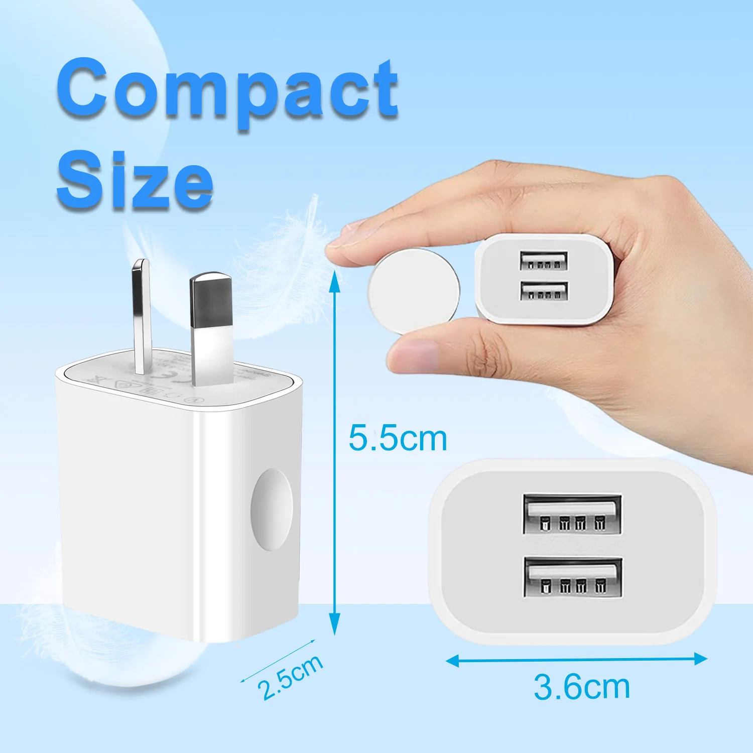 1/5pcs AU Plug 5V 2A Dual USB Power Adapter Plug Wall Charger For iPhone For Samsung Smart Phone USB Phone Charger Australia