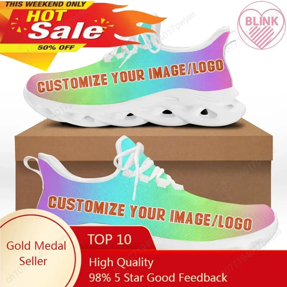 Aangepaste Schoenen Aanpassen Uw Afbeelding/Logo Dames Platte Schoenen Comfort Veters Sneakers Mesh Platform Schoenen Zapatos Mujer Hot