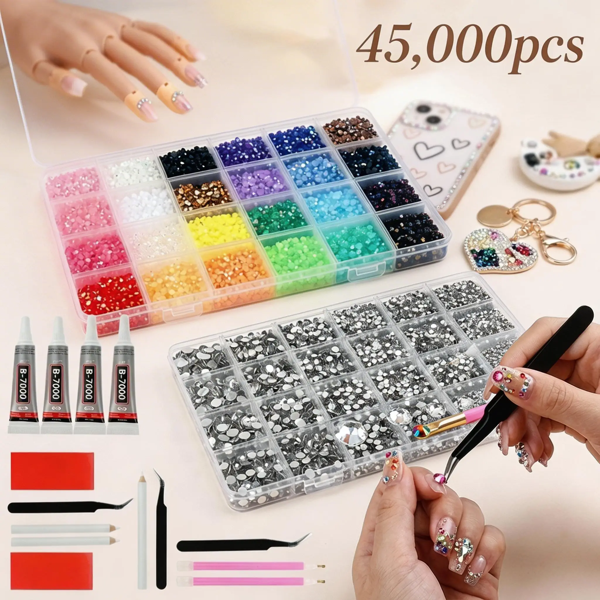 Resin Jelly Rhinestones for Bedazzling Multicolor Flatback Rhinestones Nails Crafts 3-6mm Bedazzler Kit for Diamond Art Nail DIY