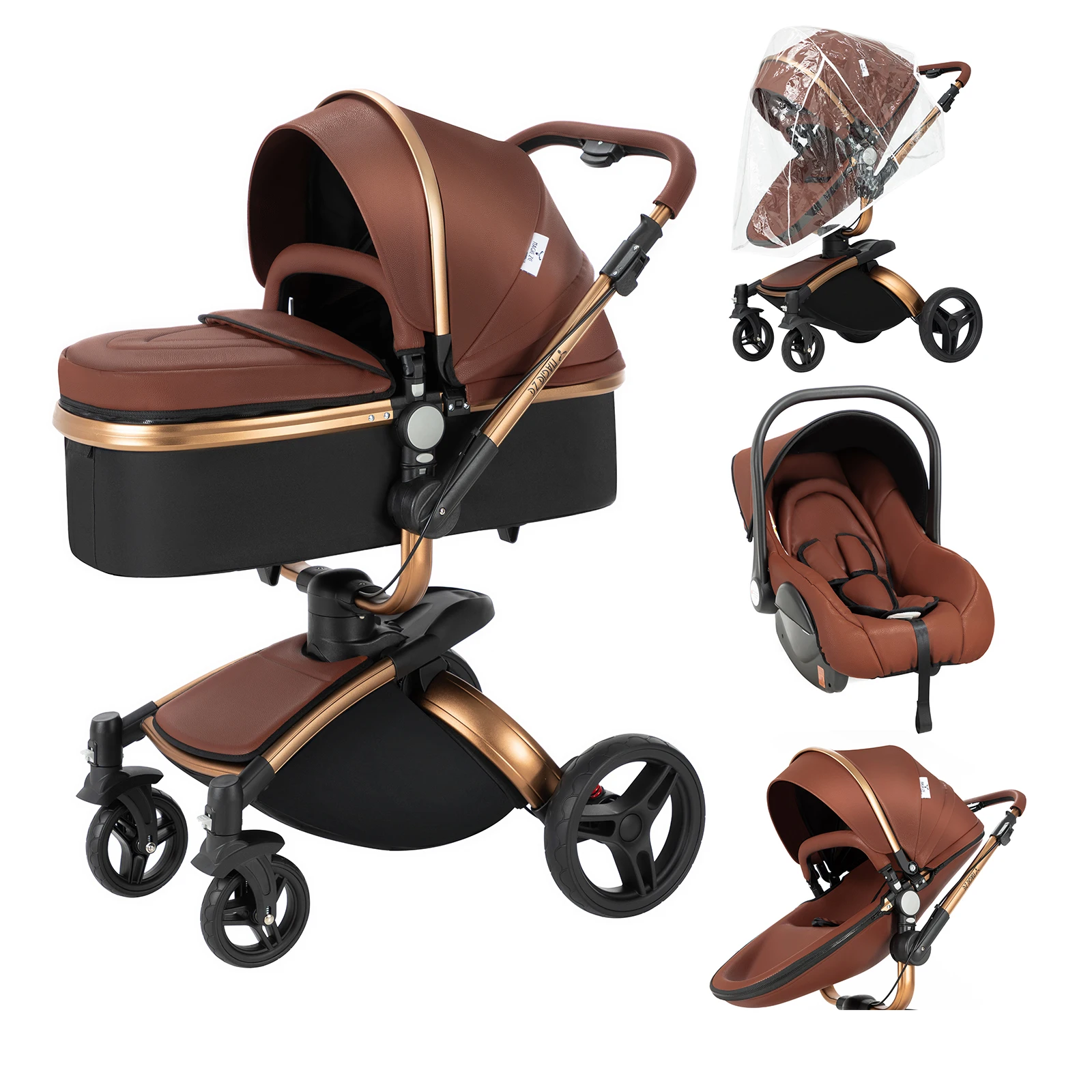 Passeggino di lusso 3 in 1 passeggini pieghevoli triciclo carrello per bambini passeggino per bambini passeggino per paesaggio alto per neonato