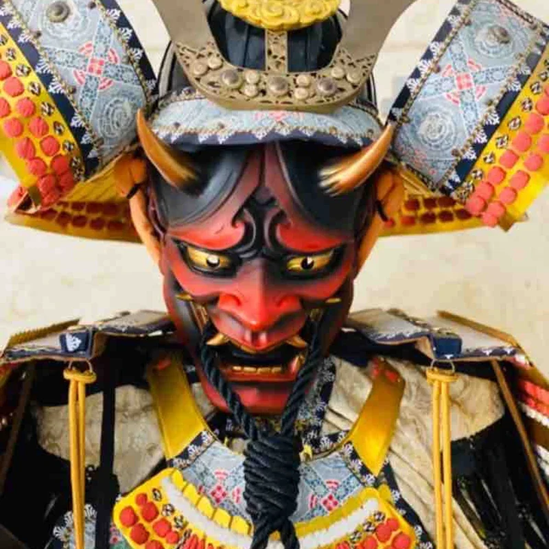 Samurai Uncle Oni Latex Mask Mascaras Halloween Cosplay Props Horror Theme Decoration Toys for Adult Masque Косплей