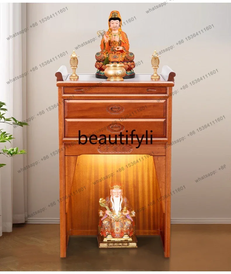 Factory Direct Buddhist shrine land Gongma cabinet God of Wealth worship Taiwan household solid wood landlord cabinet